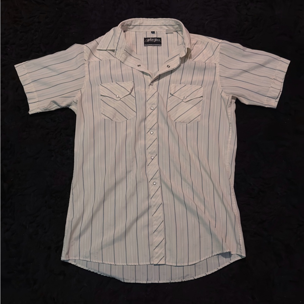 Vintage Pinstripe Pearl button,button down